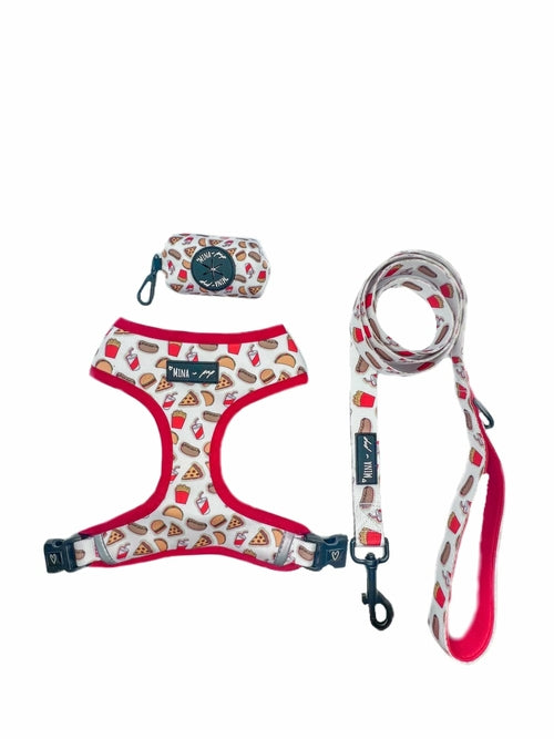 SAVE OVER 15% ON BUNDLE: Drive-In Diner Reversible Harness, Leash,