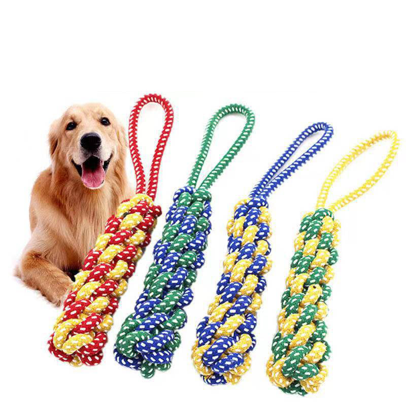 1PC Dog Toy Carrot Knot Rope Ball Cotton Rope Dumbbell Puppy Cleaning