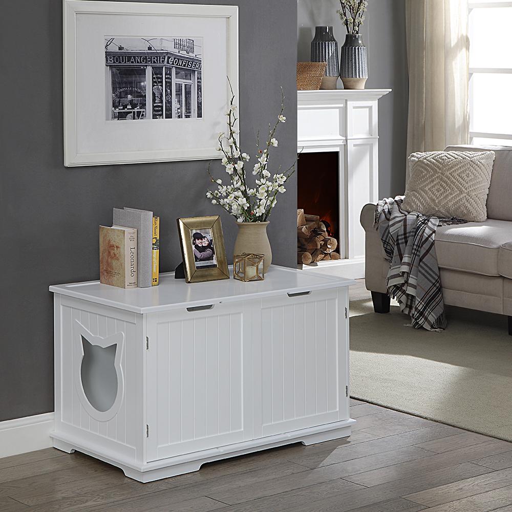 Cat Bench Litter Box - Enclosure Furniture Box House