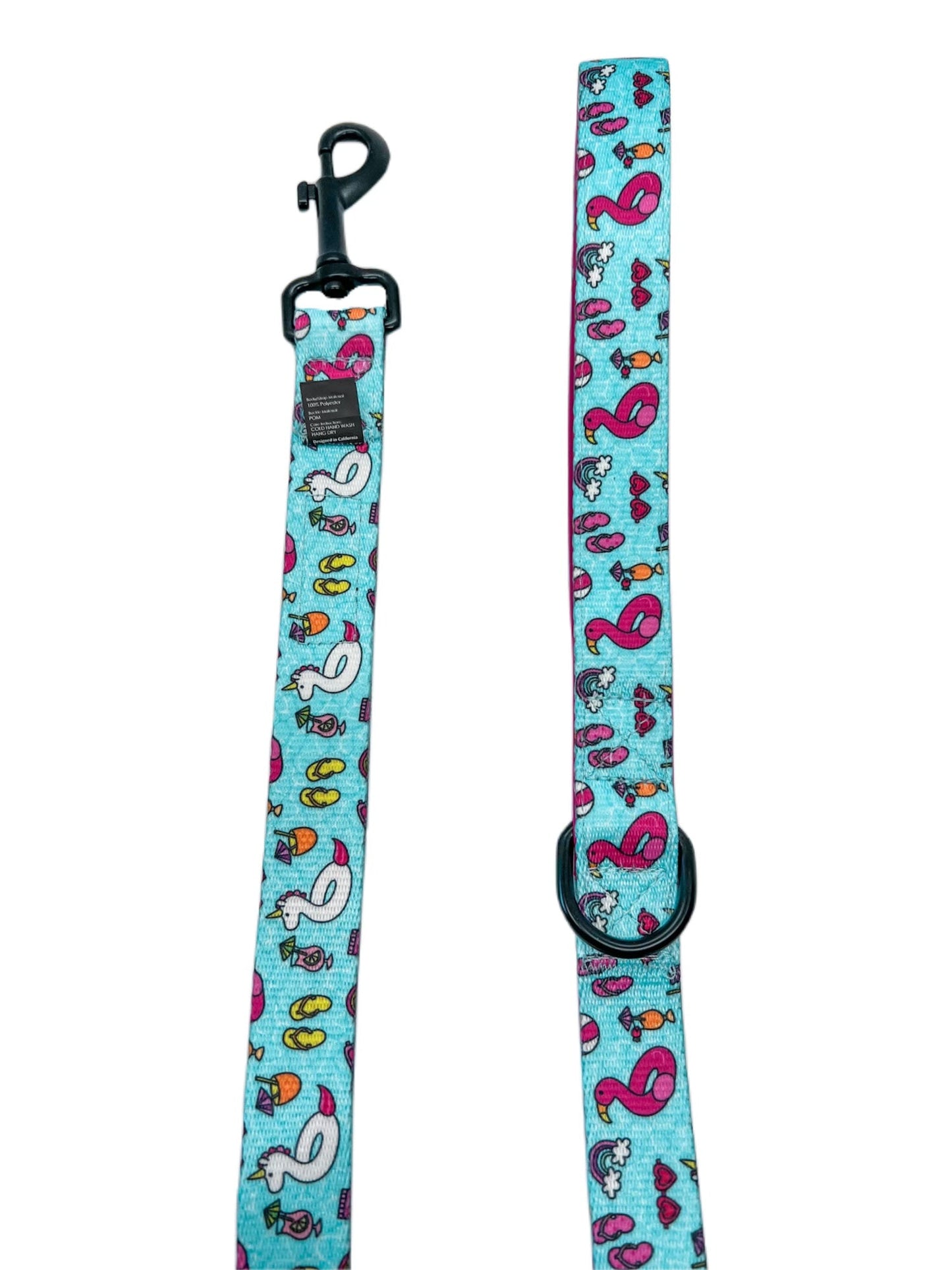 Pool Day 5 Foot Comfort Leash - ONE SIDE FLAMINGOS, OTHER SIDE