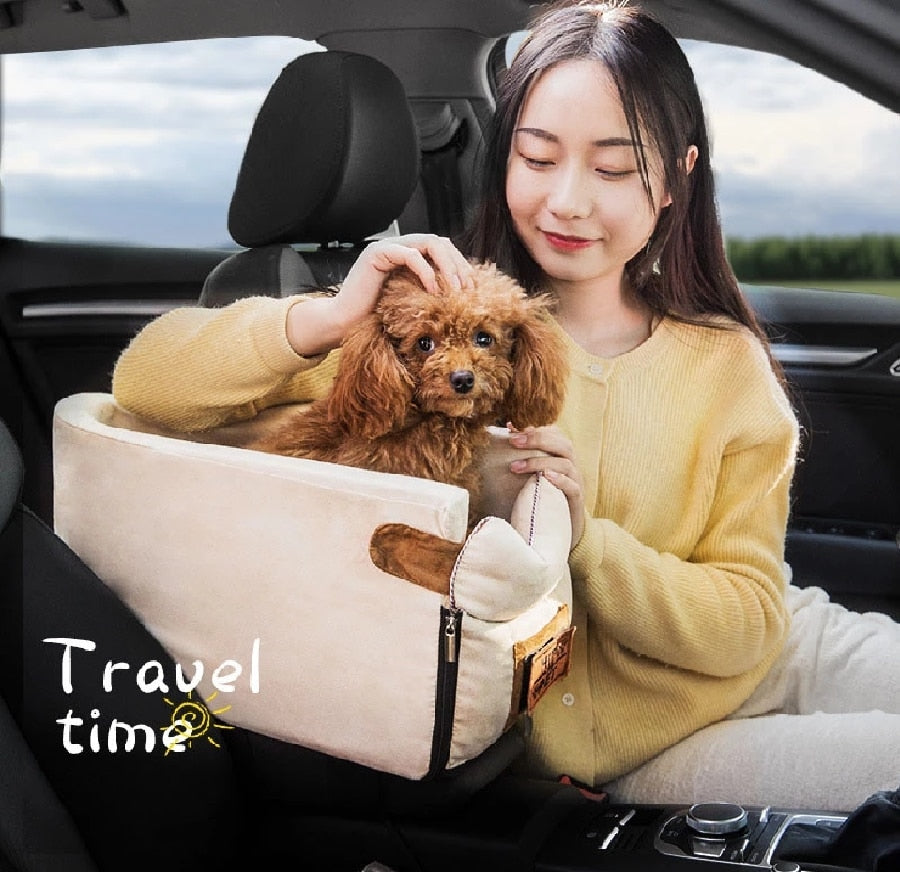 Dog Car Seat Central Control Nonslip Dog Carriers Safety Car Armrest