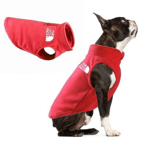 Dog Face Jacket Vest Clothes Winter Fleece Warm Pet  Coat Sweater For