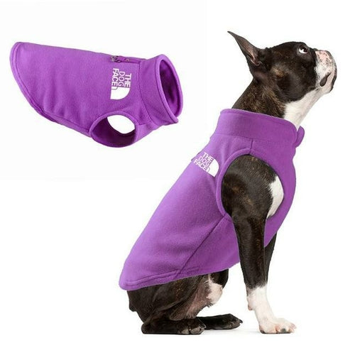Dog Face Jacket Vest Clothes Winter Fleece Warm Pet  Coat Sweater For