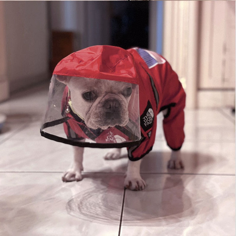 Luxury Polyester Dog Raincoat With Hats Reflective Adjustable Pet