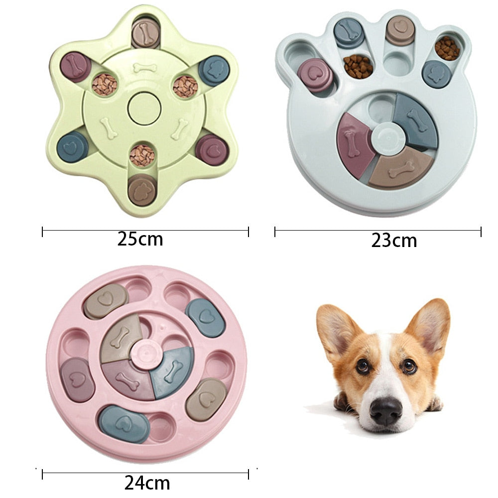 Dog Puzzle Toys Slow Feeder Increase Iq Interactive Turntable Toy Food