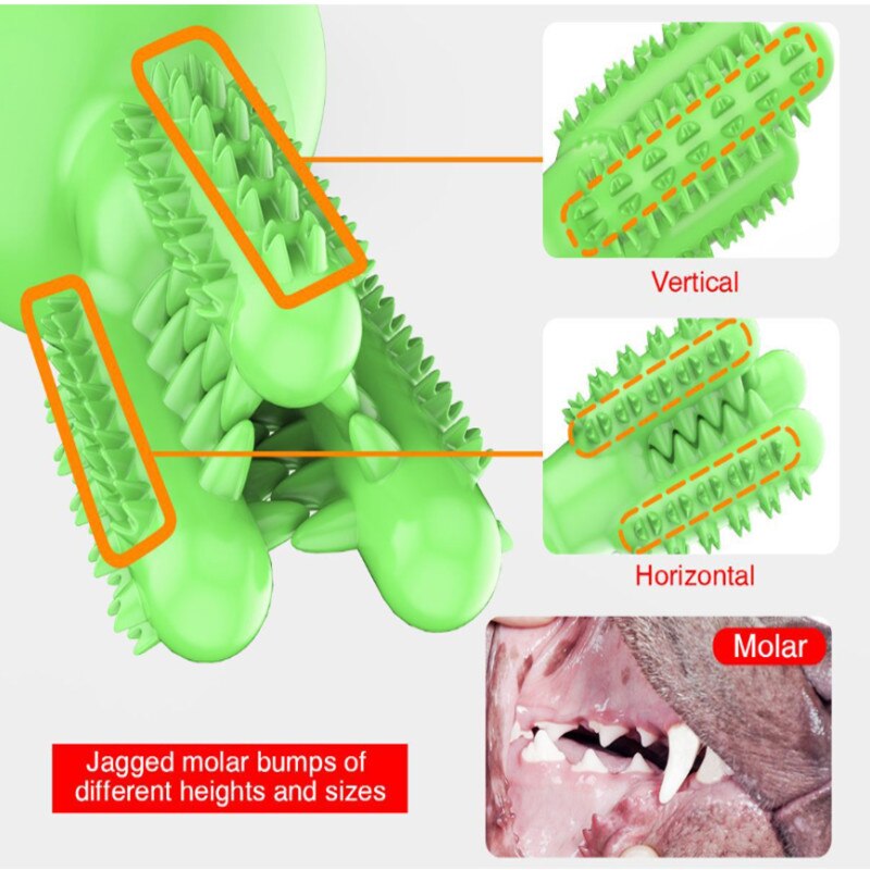 Dog Toothbrush Chew Toys Natural Rubber Dog Tooth Cleaner Stick Puppy