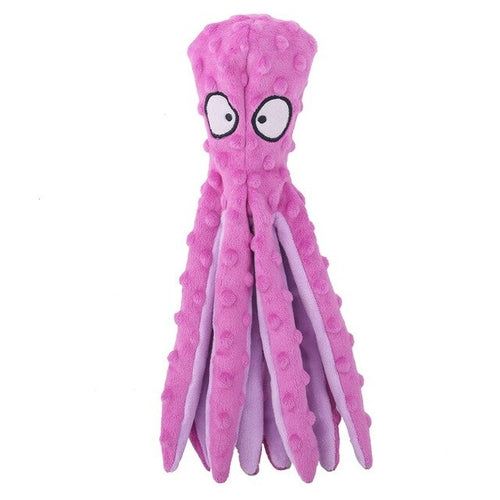 Dog Toy Pet Plush Toy Voice Octopus Bite Resistant Interactive Pet Dog