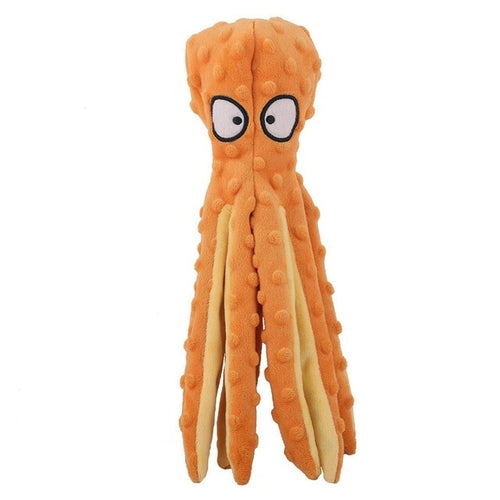 Dog Toy Pet Plush Toy Voice Octopus Bite Resistant Interactive Pet Dog