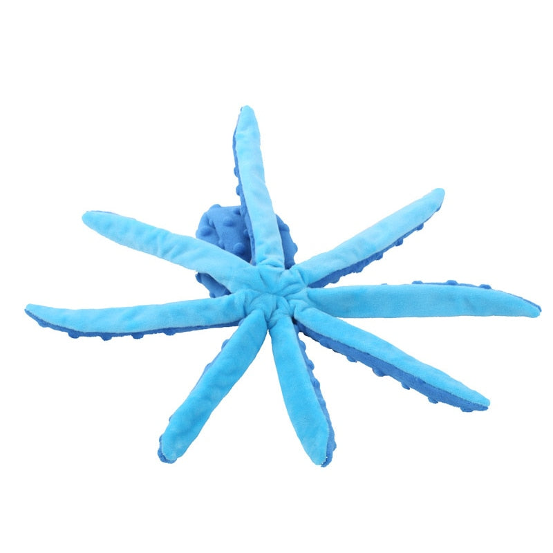 Dog Toy Pet Plush Toy Voice Octopus Bite Resistant Interactive Pet Dog