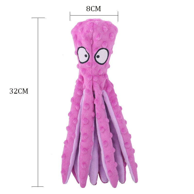 Dog Toy Pet Plush Toy Voice Octopus Bite Resistant Interactive Pet Dog