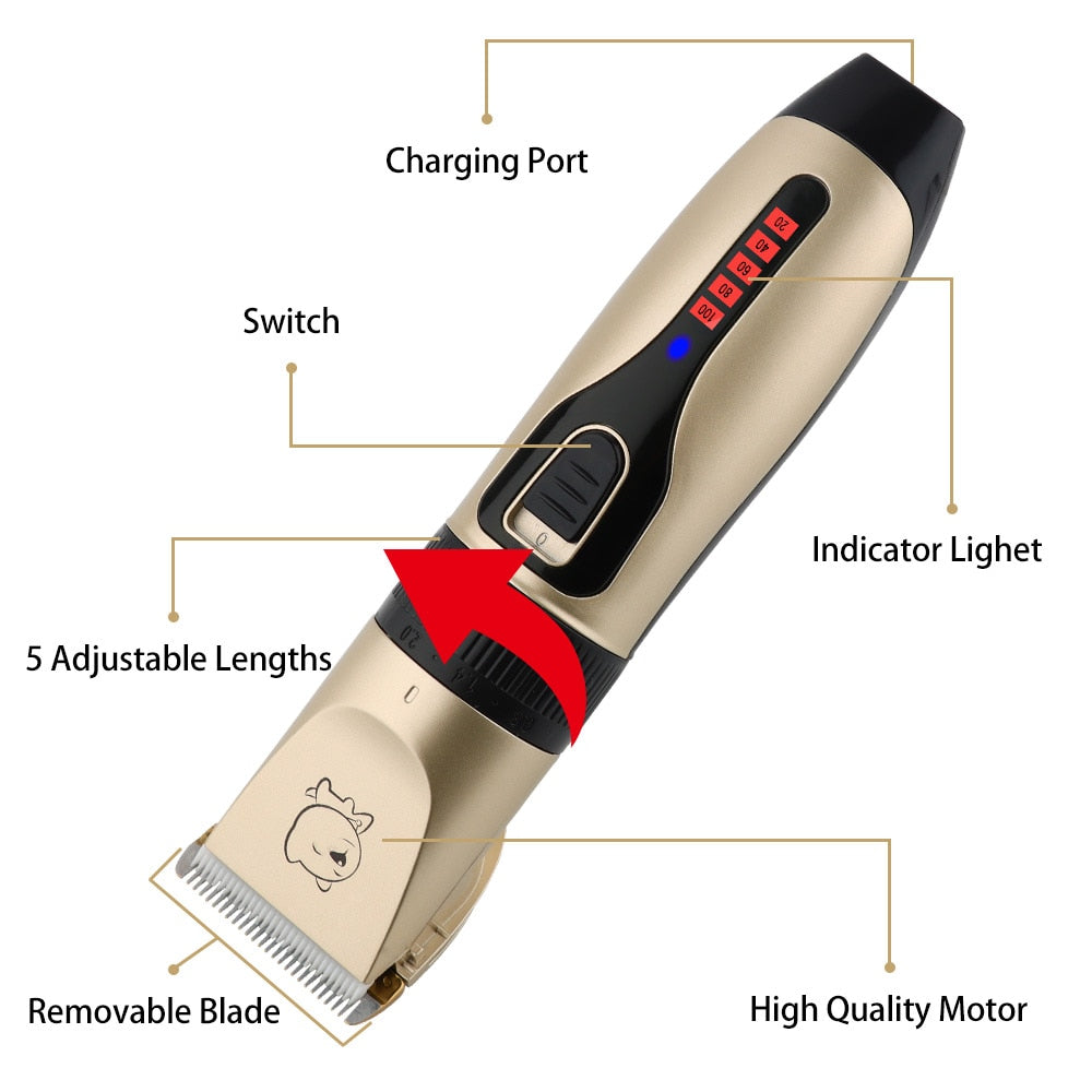 Electric Dog Clippers Professional Pet Hair Trimmer Dogs Grooming