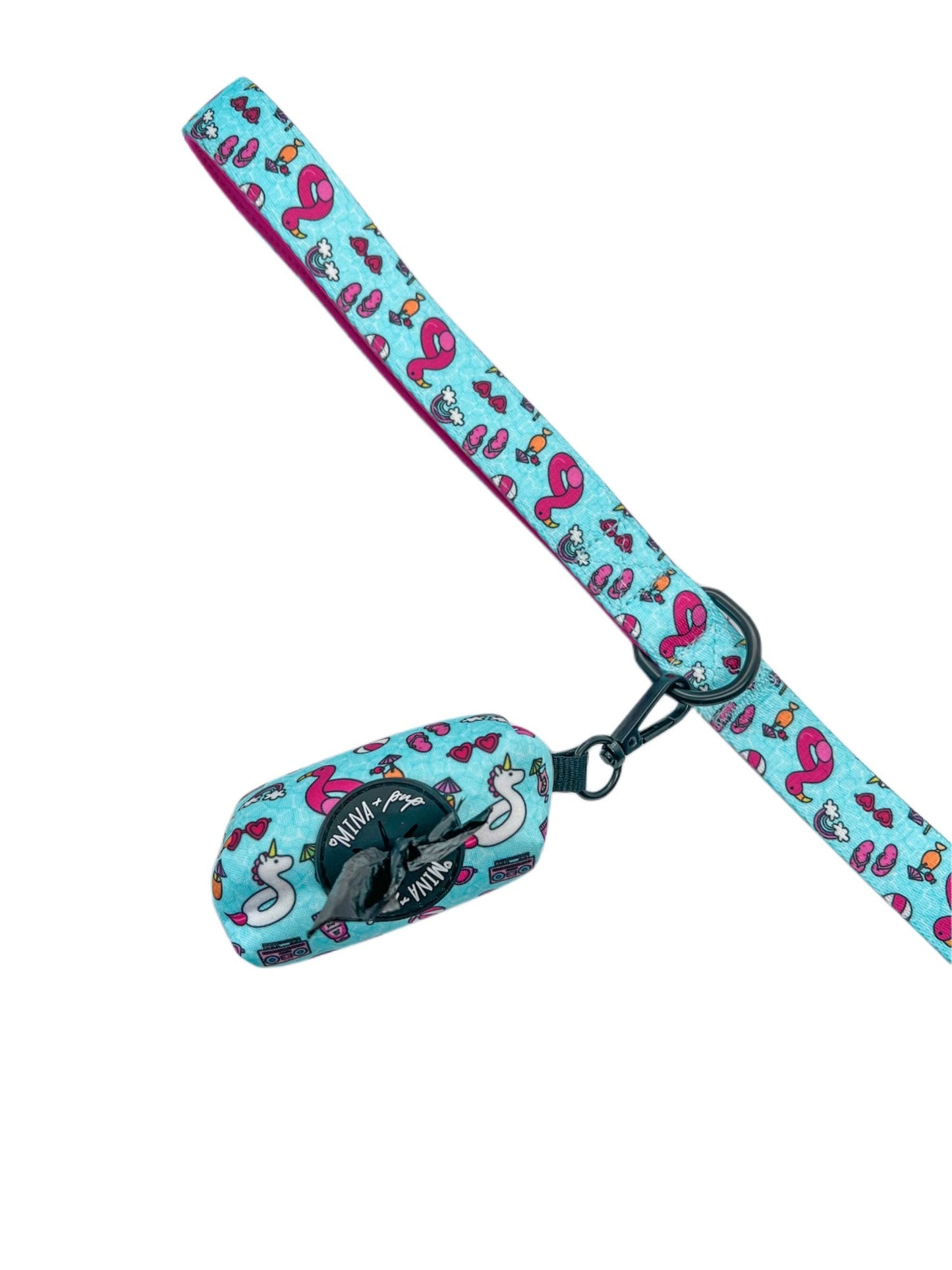 Pool Day 5 Foot Comfort Leash - ONE SIDE FLAMINGOS, OTHER SIDE