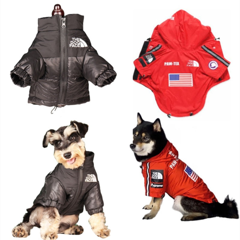 FUNUNCLE LM Dog Face Jacket Clothes Pet Puppy Hoodies Raincoats Warm