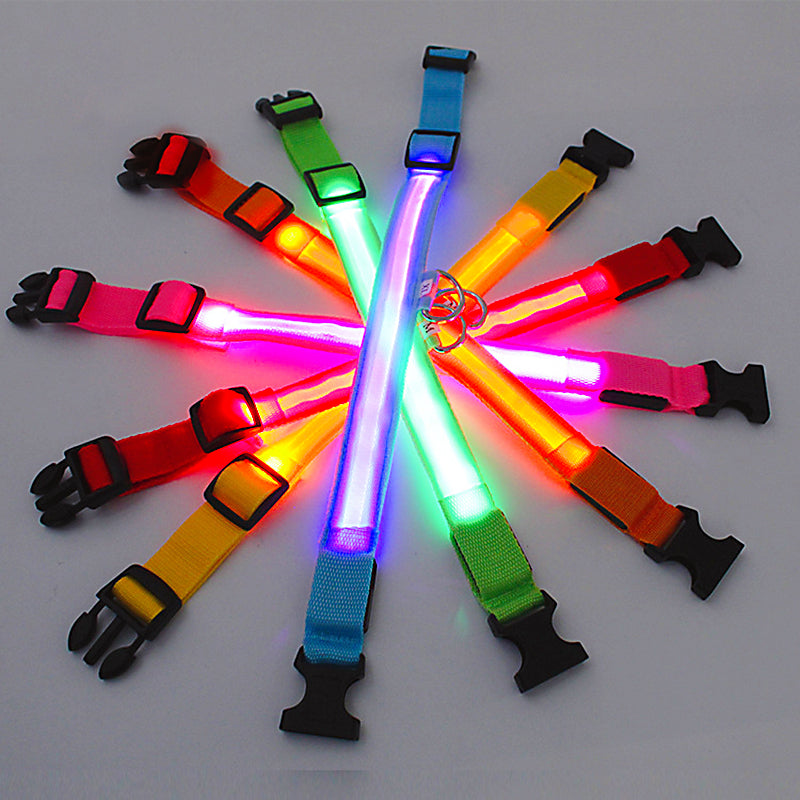 Led Glowing Dog Collar Adjustable Flashing Rechargea Luminous Collar