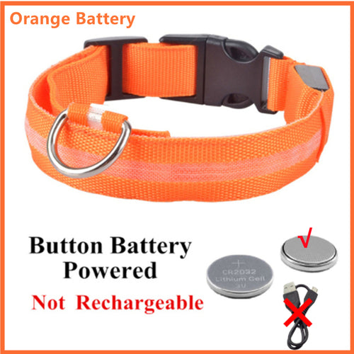 Led Glowing Dog Collar Adjustable Flashing Rechargea Luminous Collar