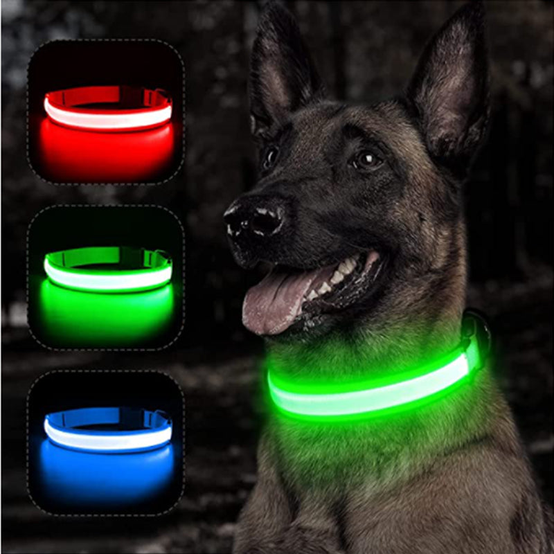 Led Glowing Dog Collar Adjustable Flashing Rechargea Luminous Collar