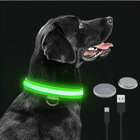 Led Glowing Dog Collar Adjustable Flashing Rechargea Luminous Collar