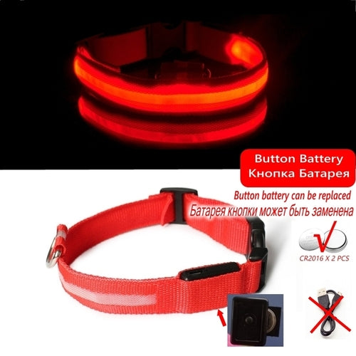 Led Dog Collar Light Anti lost Collar For Dogs Puppies  Night Luminous