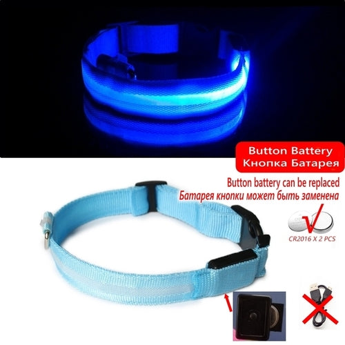 Led Dog Collar Light Anti lost Collar For Dogs Puppies  Night Luminous
