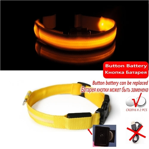 Led Dog Collar Light Anti lost Collar For Dogs Puppies  Night Luminous