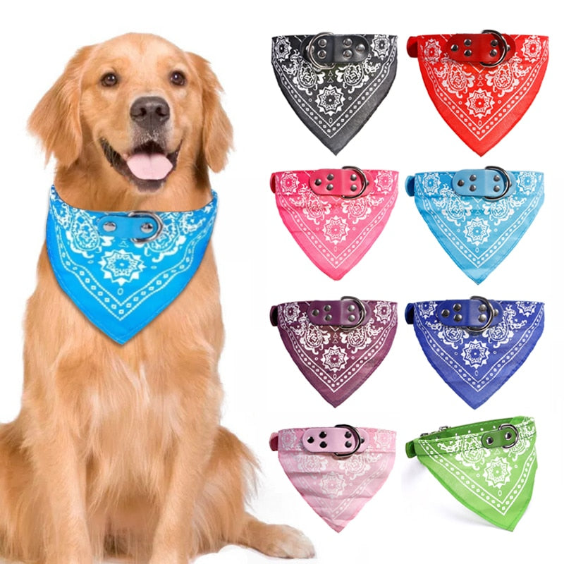 Pet Collars With Print Scarf Cute Adjustable Small Dog Collar