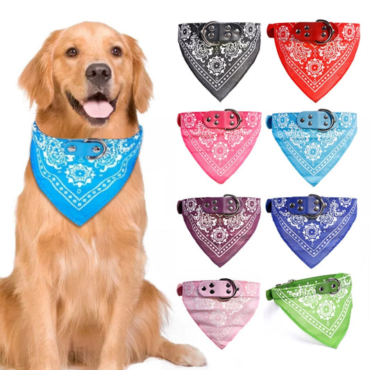 Pet Collars With Print Scarf Cute Adjustable Small Dog Collar