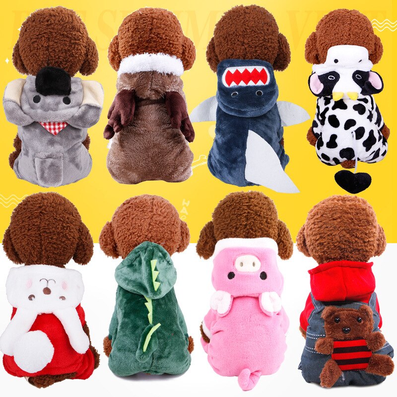 Pet Dog Clothes Soft Warm Fleece Dogs Jumpsuits Clothing For Small