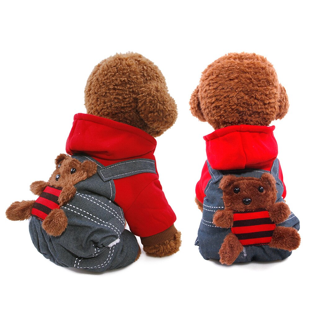 Pet Dog Clothes Soft Warm Fleece Dogs Jumpsuits Clothing For Small