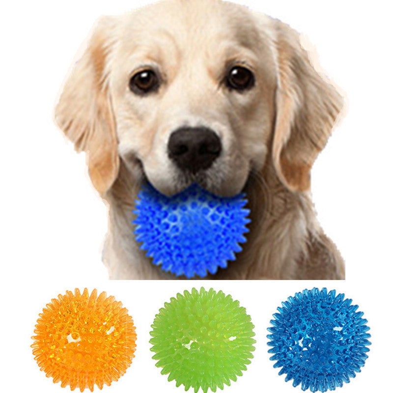 Pet Dog Toys Cat Puppy Sounding Toy Polka Squeaky Tooth Cleaning Ball