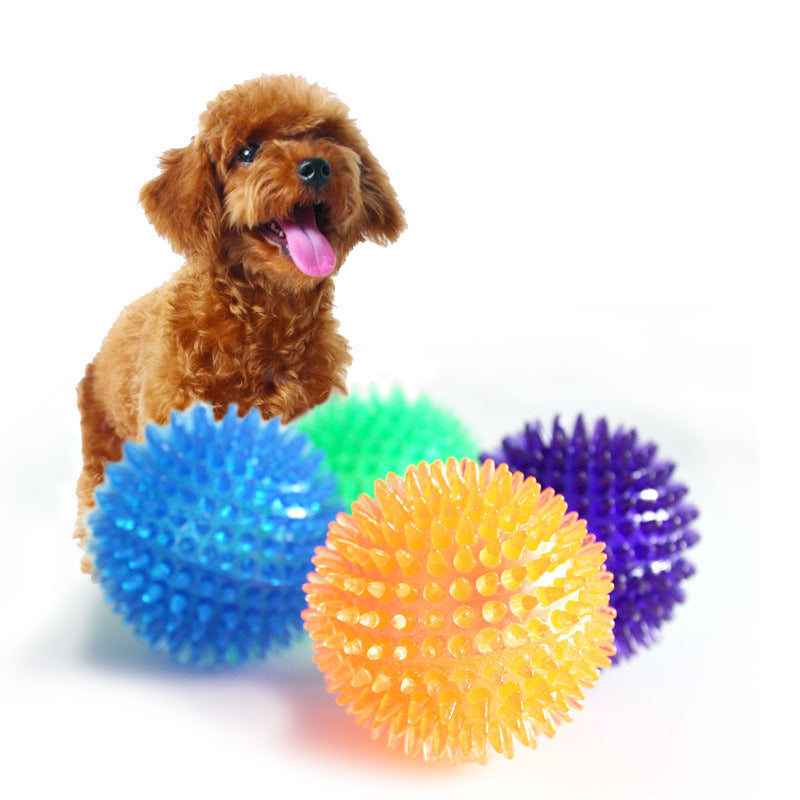 Pet Dog Toys Cat Puppy Sounding Toy Polka Squeaky Tooth Cleaning Ball