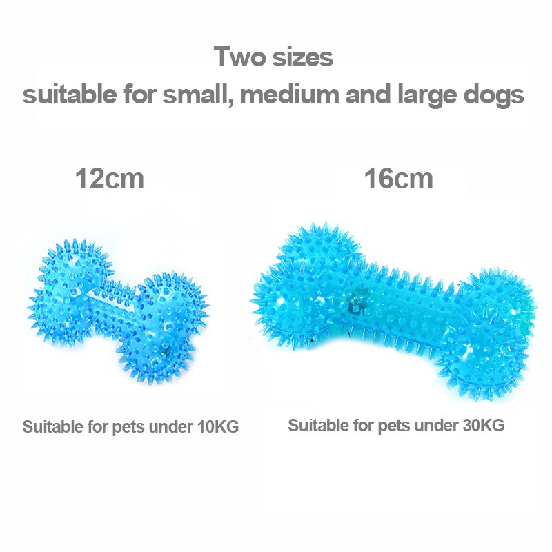 Pet Dog Toys Chew Squeaky Rubber Toys Funny Thorn Bones Shape TPR