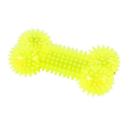 Pet Dog Toys Chew Squeaky Rubber Toys Funny Thorn Bones Shape TPR
