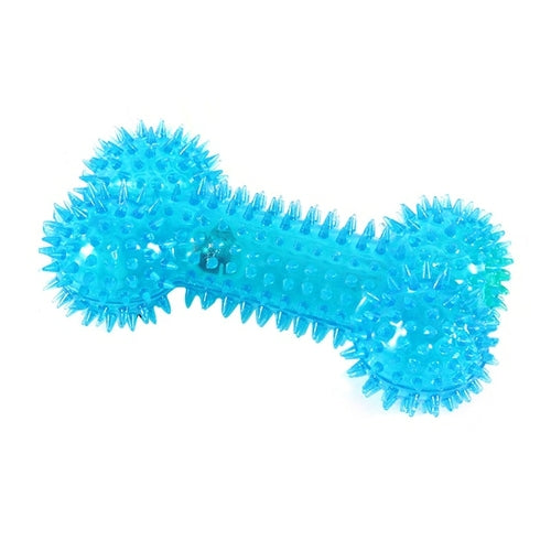 Pet Dog Toys Chew Squeaky Rubber Toys Funny Thorn Bones Shape TPR