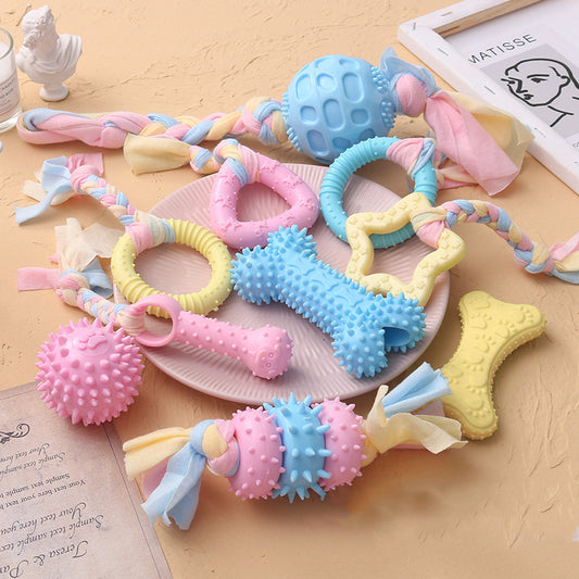 Pet Dog Toys For Small Dog Chews Tpr Knot Toys Bite Resistant Molar