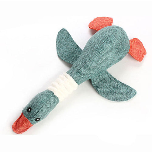 Pet Mallard Duck Dog Toy For Aggressive Chewers Dog Squeaky Wild Goose