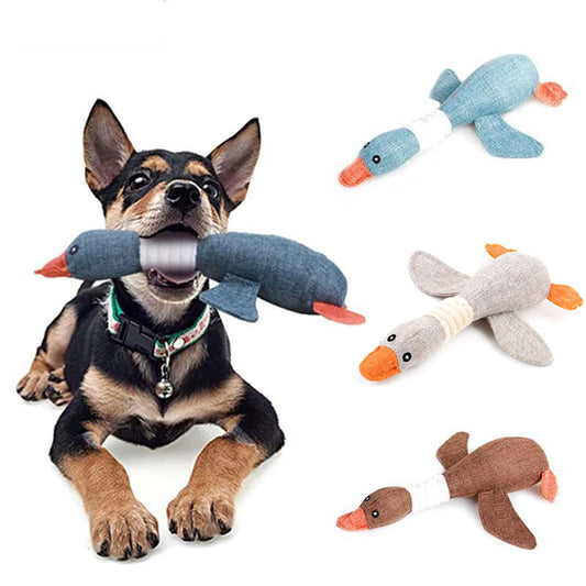 Pet Mallard Duck Dog Toy For Aggressive Chewers Dog Squeaky Wild Goose
