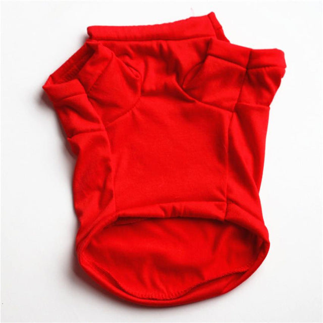 Red Hamburger Pet Dog T shirt Vest Cotton Small