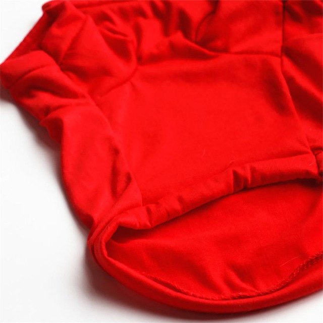 Red Hamburger Pet Dog T shirt Vest Cotton Small