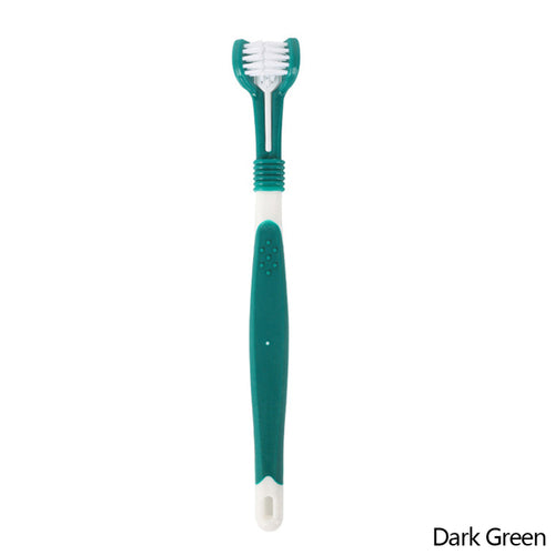 Three Sided Pet Toothbrush Three-head Multi-angle Toothbrush Cleaning