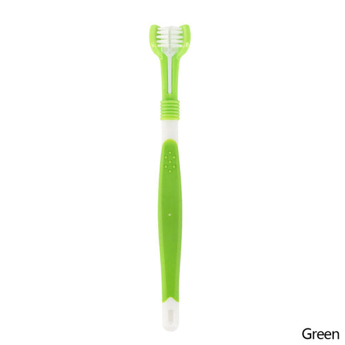 Three Sided Pet Toothbrush Three-head Multi-angle Toothbrush Cleaning