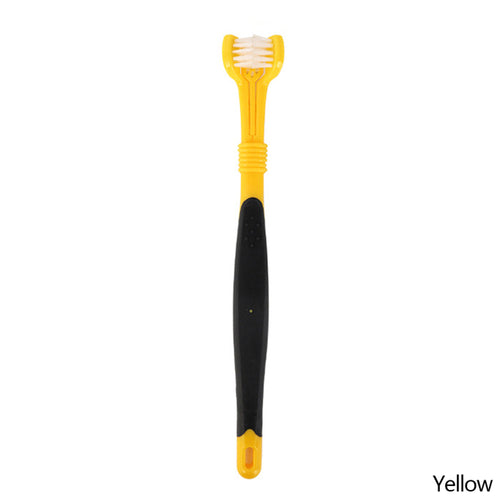 Three Sided Pet Toothbrush Three-head Multi-angle Toothbrush Cleaning