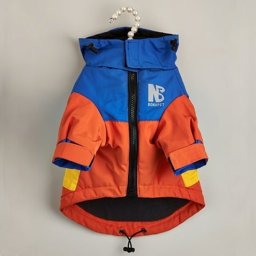 Waterproof Big Dog Clothes Winter Warm Pet Raincoat For Medium Large