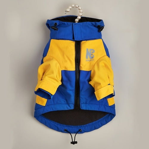Waterproof Big Dog Clothes Winter Warm Pet Raincoat For Medium Large