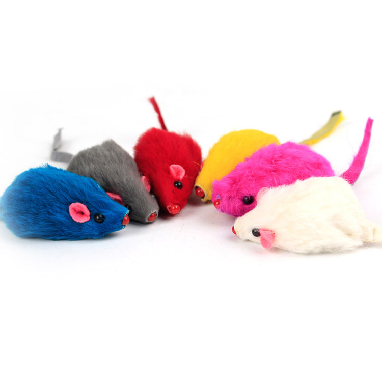 5 PCS PLUSH MOUSE CAT TOYS (Random Color)