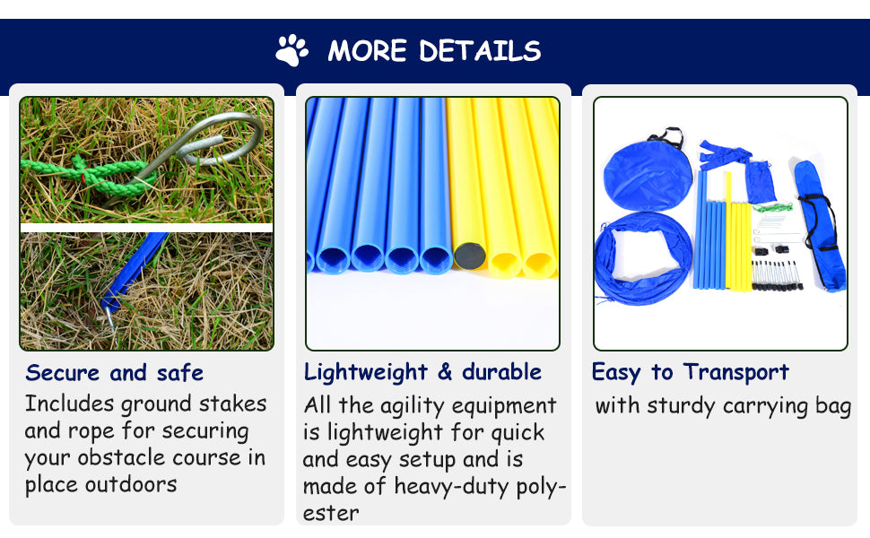 Dog Agility Starter Kit - Outdoor Exercise Training Set